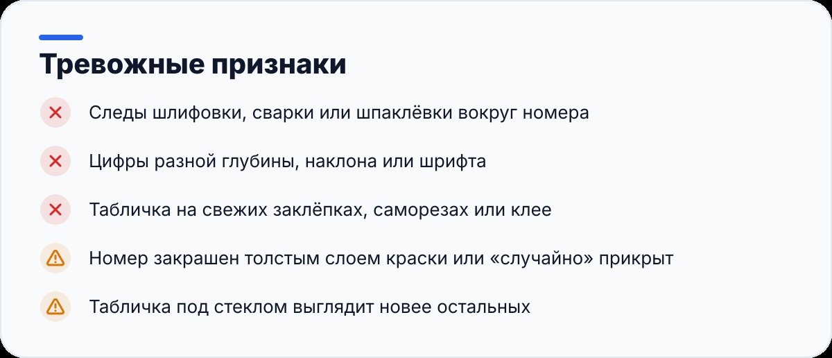 Тревожные признаки