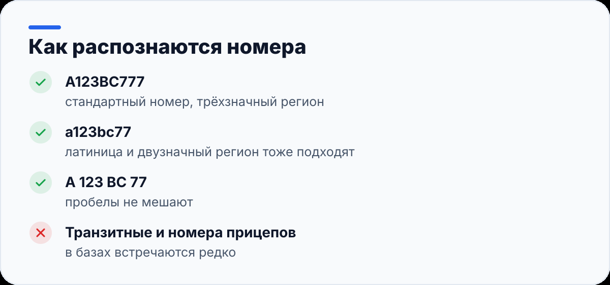 Как распознаются номера
