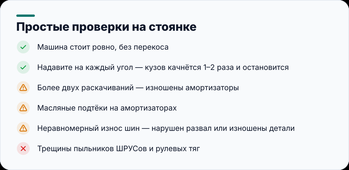 Простые проверки на стоянке